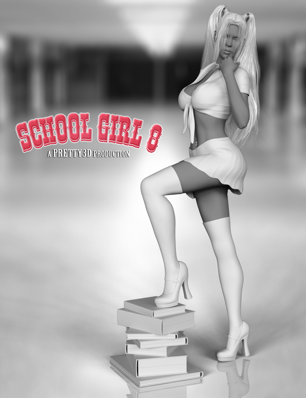 School Girl Costume Set for Genesis 8 Female(s) by: Pretty3D, 3D Models by Daz 3D