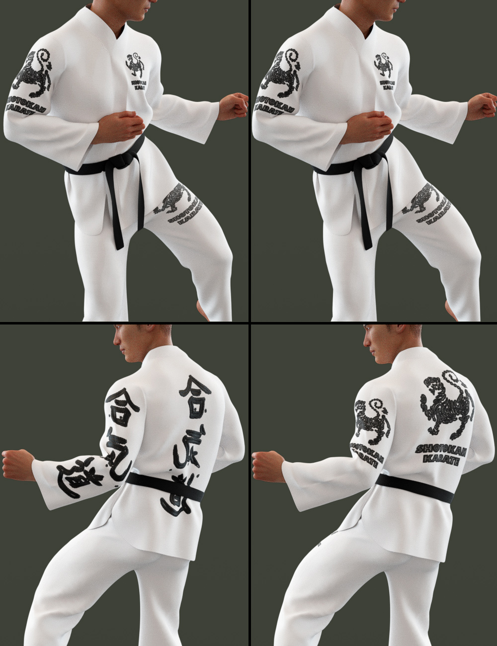 dForce Karate Gi Textures by: Moonscape GraphicsSade, 3D Models by Daz 3D
