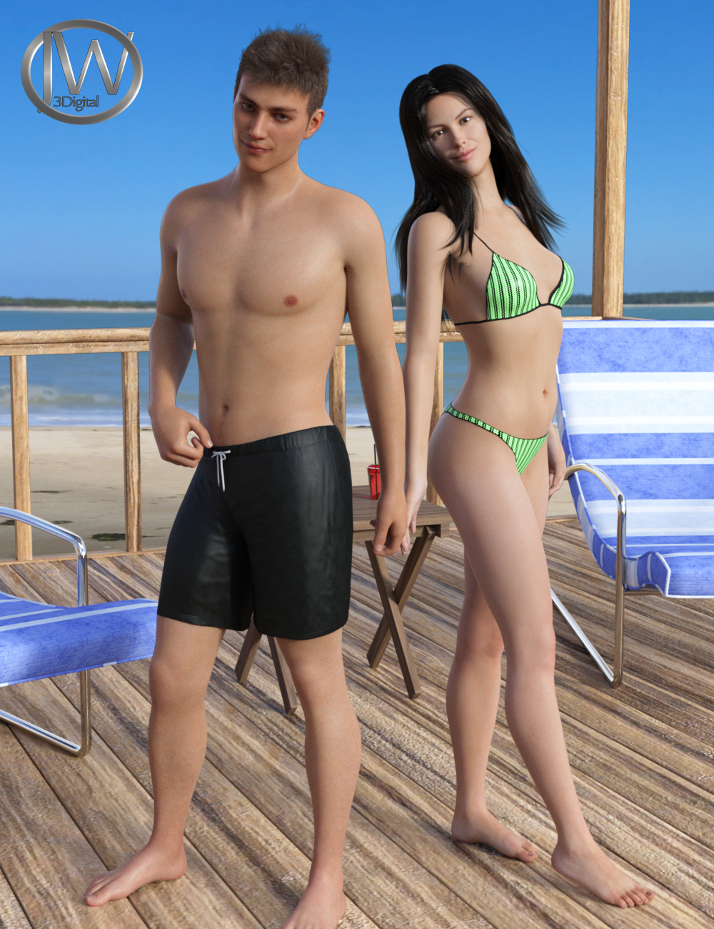 JW Swimsuit Set for Genesis 8 by: JWolf, 3D Models by Daz 3D