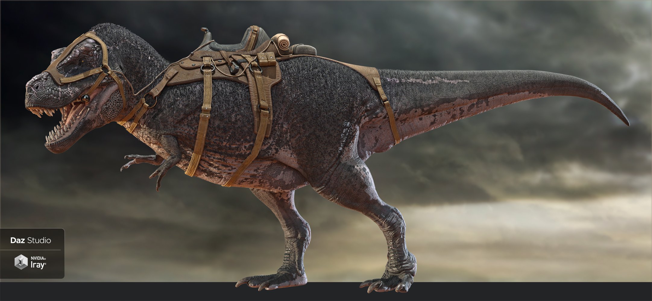 Tyrannosaurus Rex 3 Saddles and Poses by: Herschel Hoffmeyer, 3D Models by Daz 3D
