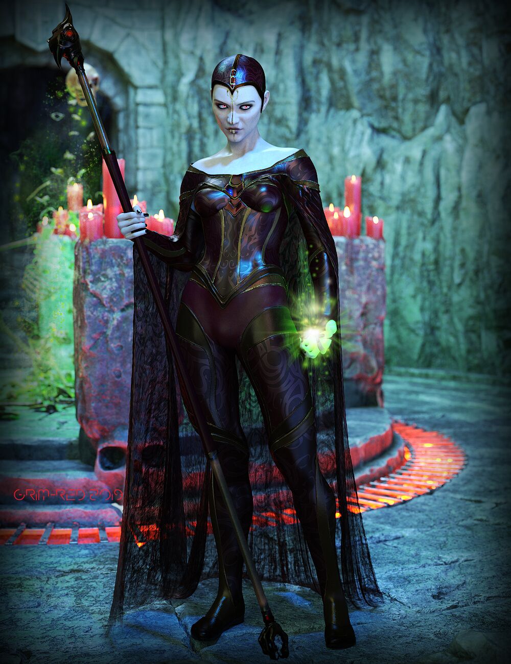 dForce Bone Conjurer Outfit for Genesis 8 Female(s) by: Arki, 3D Models by Daz 3D