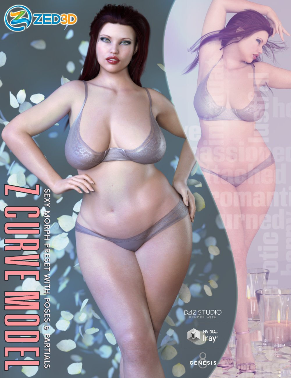 Z Curve Model Shape Preset and Poses for Genesis 8 Female by: Zeddicuss, 3D Models by Daz 3D