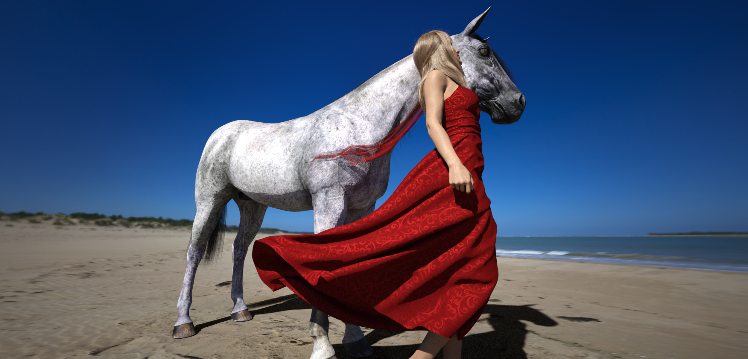 Horse and Rider Poses and Dress for Genesis 8 by: aurorabreeze, 3D Models by Daz 3D