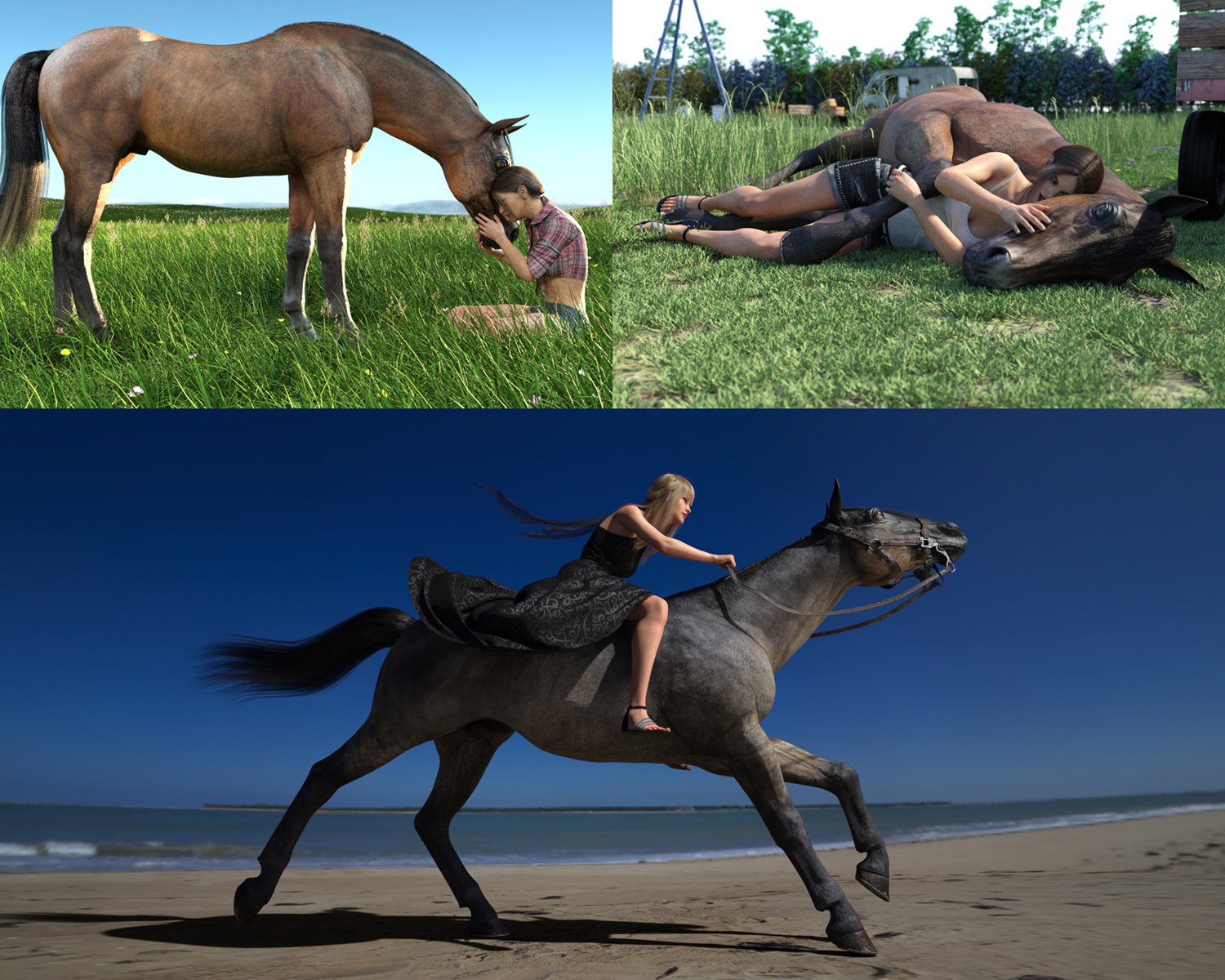 Horse and Rider Poses and Dress for Genesis 8 Horse and Rider Poses and Dress for Genesis 8 by: aurorabreeze, 3D Models by Daz 3D