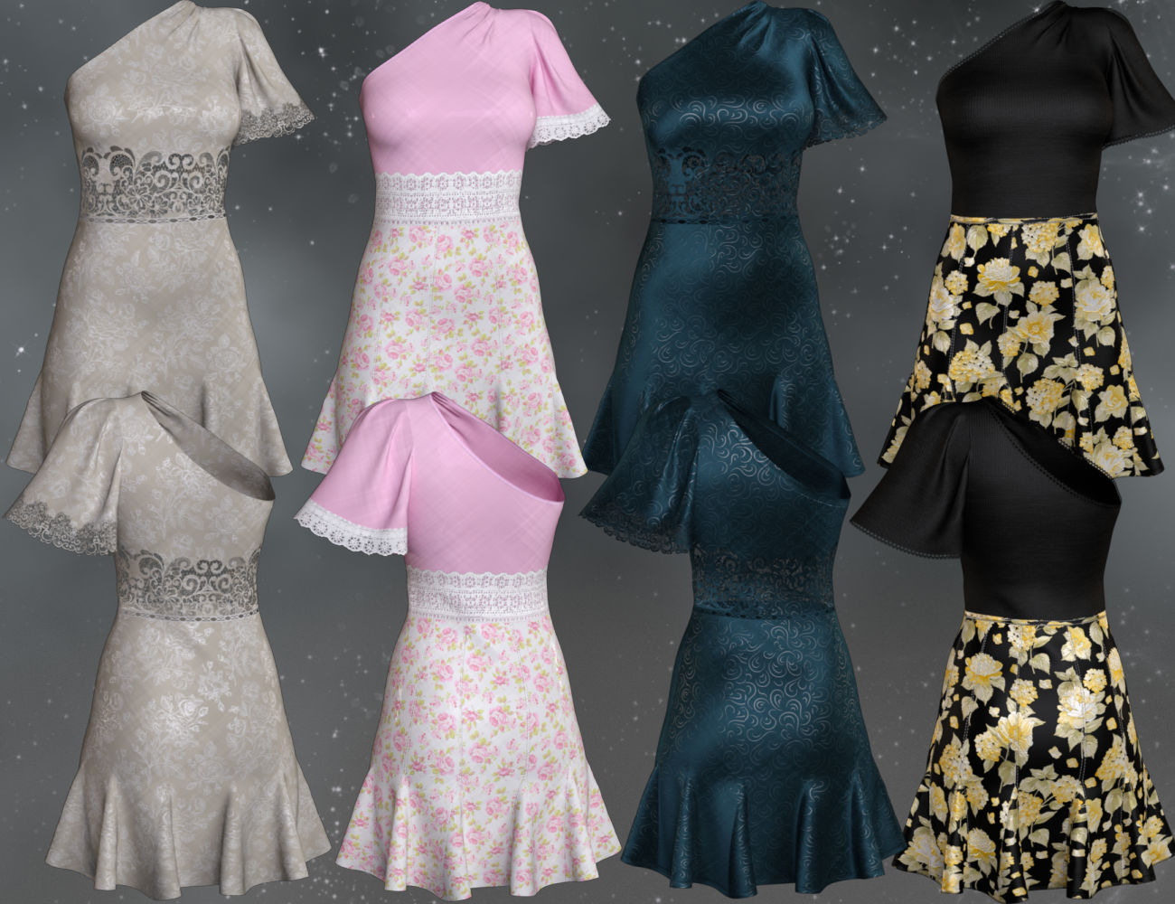 dForce Felicity Ann Dress for Genesis 8 Female(s) by: WildDesigns, 3D Models by Daz 3D