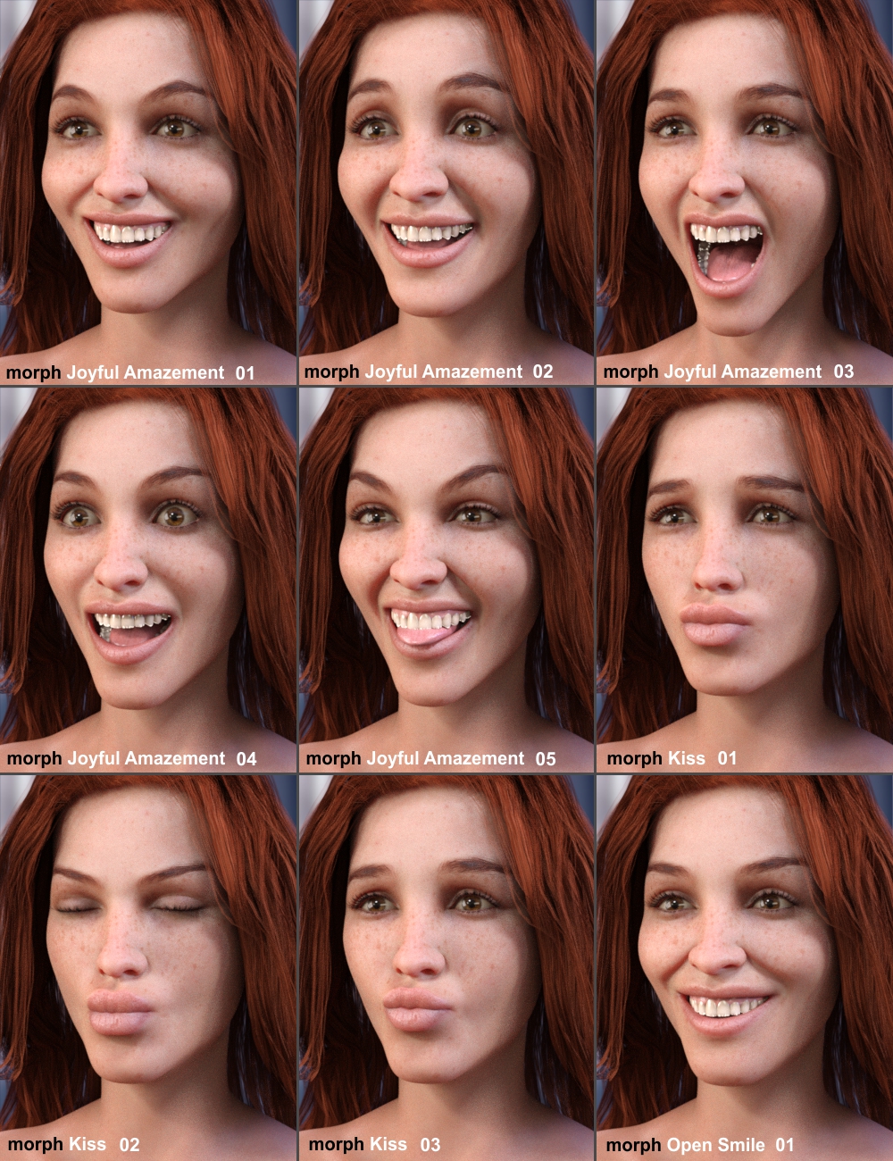 Experiences Expressions for Bridget 8 by: AlFan, 3D Models by Daz 3D