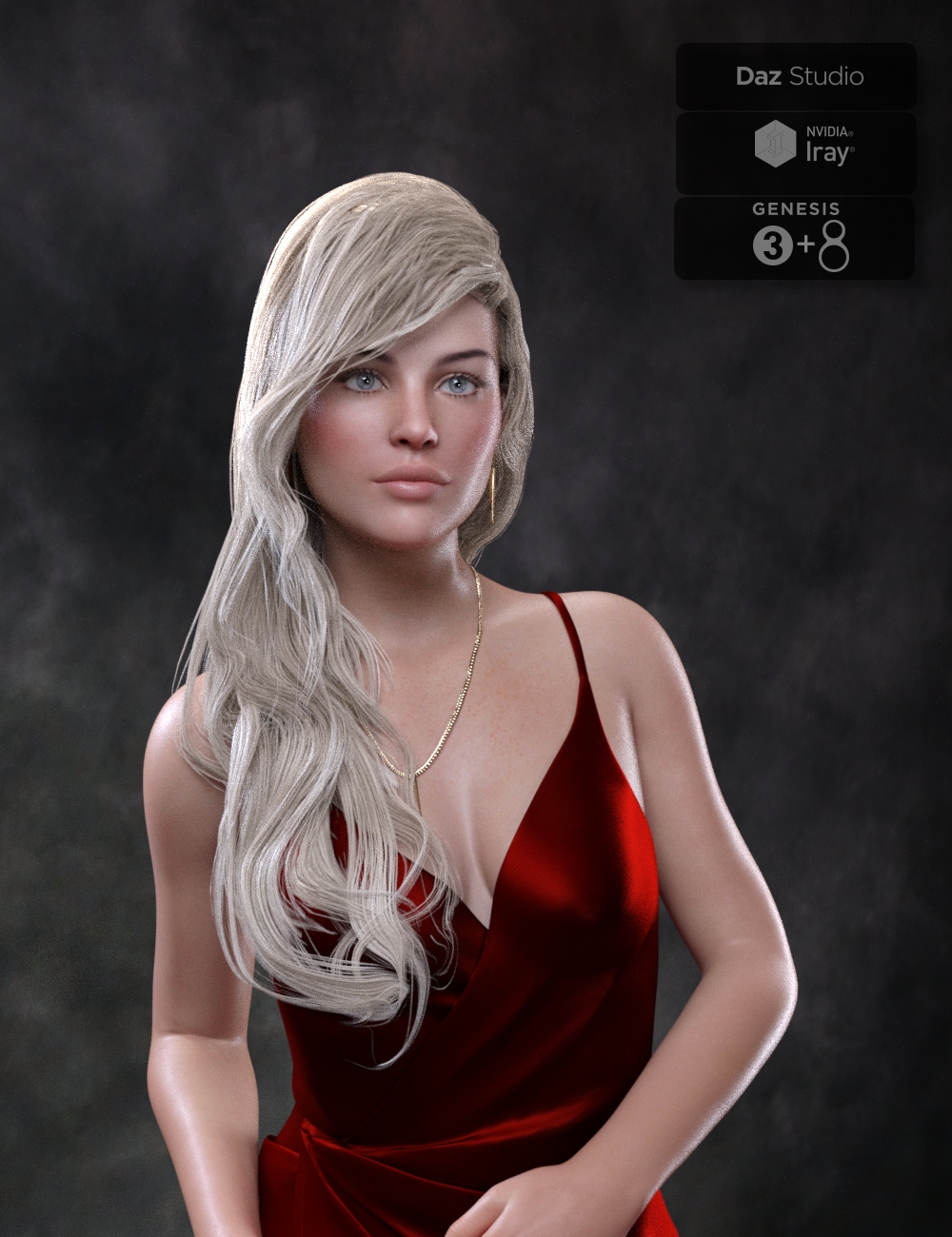 Angel Glam Hair for Genesis 3 and Genesis 8 Female(s) by: Neftis3D, 3D Models by Daz 3D