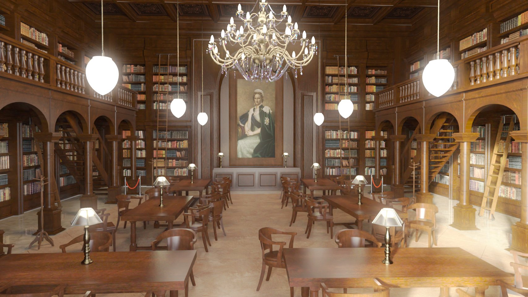 Oxford Library by: PerspectX, 3D Models by Daz 3D