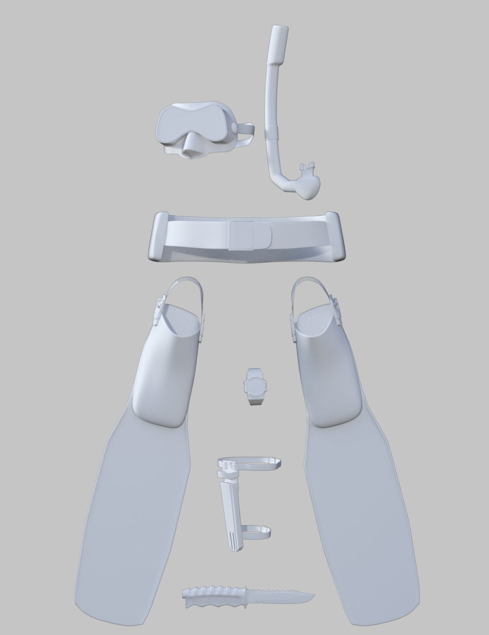 Scuba Gear for Genesis 3 Male by: dglidden, 3D Models by Daz 3D