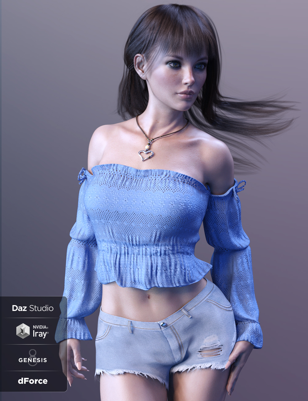 dForce X-Fashion Boho Chic Outfit for Genesis 8 Female(s) by: xtrart-3d, 3D Models by Daz 3D