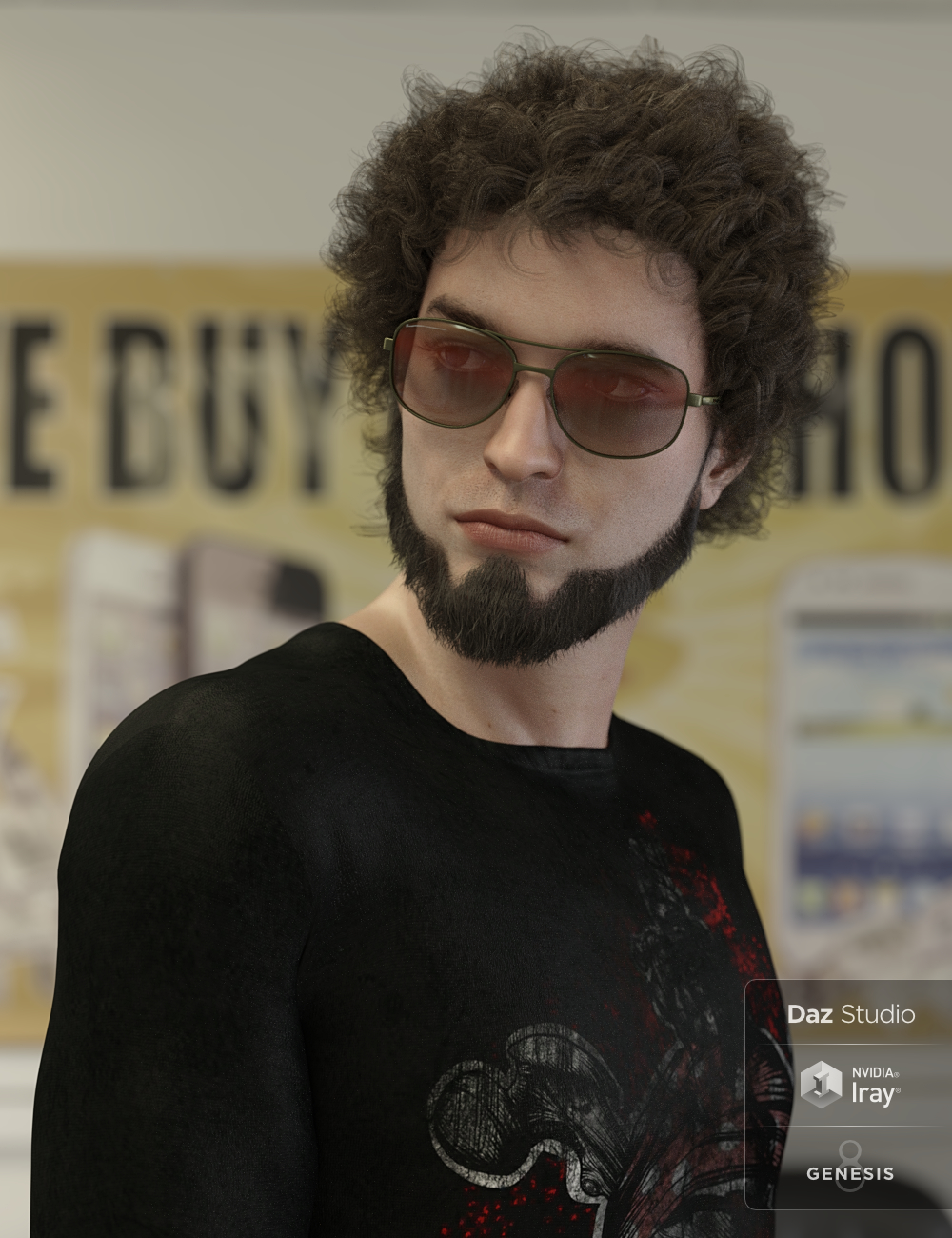 Leon Hair and Beards for Genesis 8 Male(s) by: Vyusur, 3D Models by Daz 3D