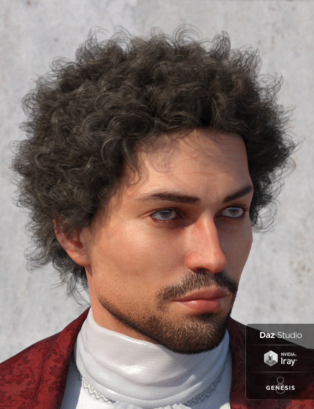 Leon Hair and Beards for Genesis 8 Male(s) by: Vyusur, 3D Models by Daz 3D