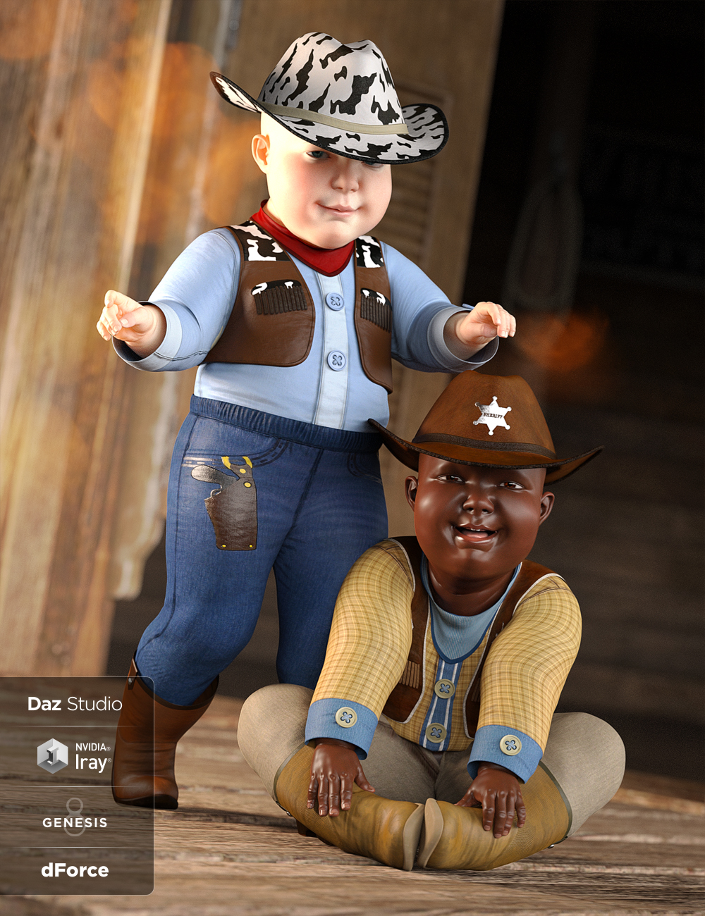 dForce Cowboy Costume Textures by: , 3D Models by Daz 3D
