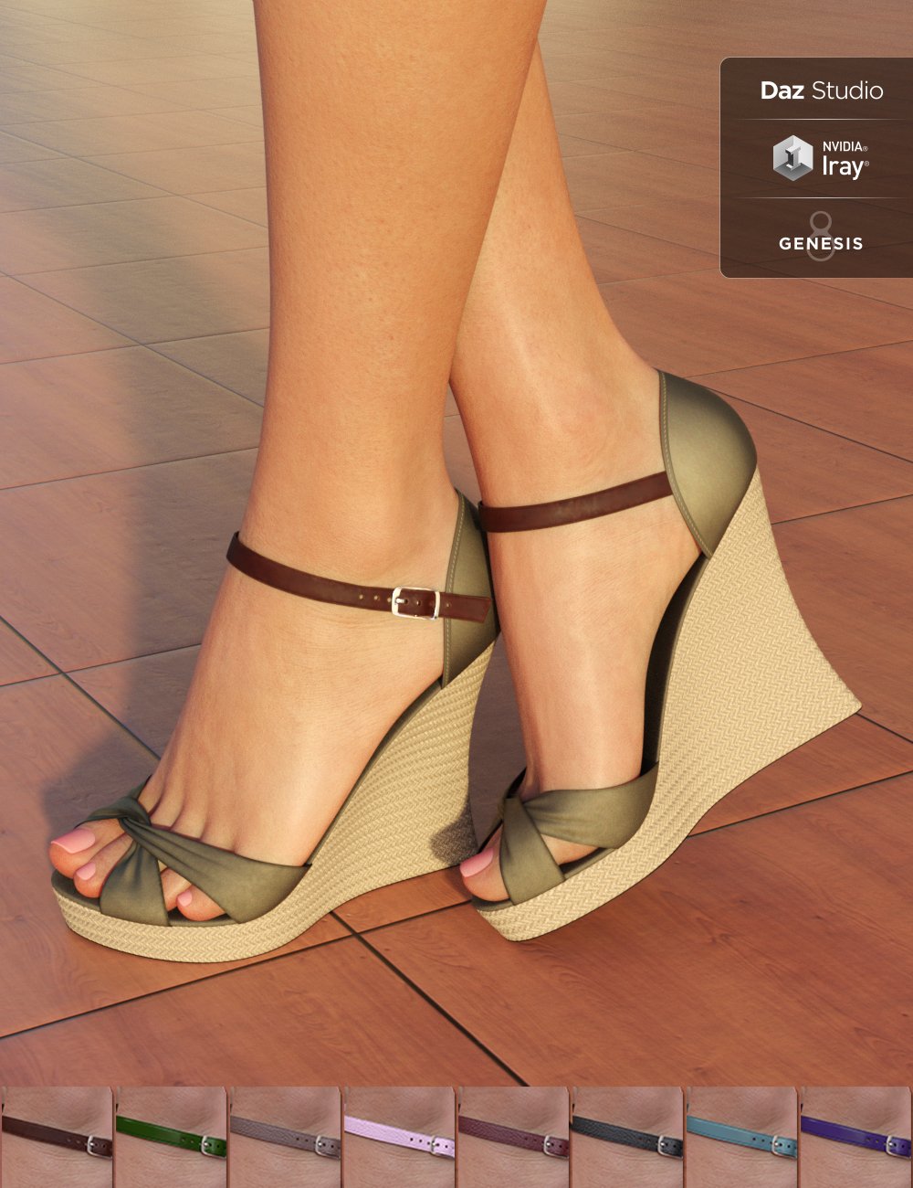 Kiru Wedge High Heels for Genesis 3 and 8 female(s) | Daz 3D