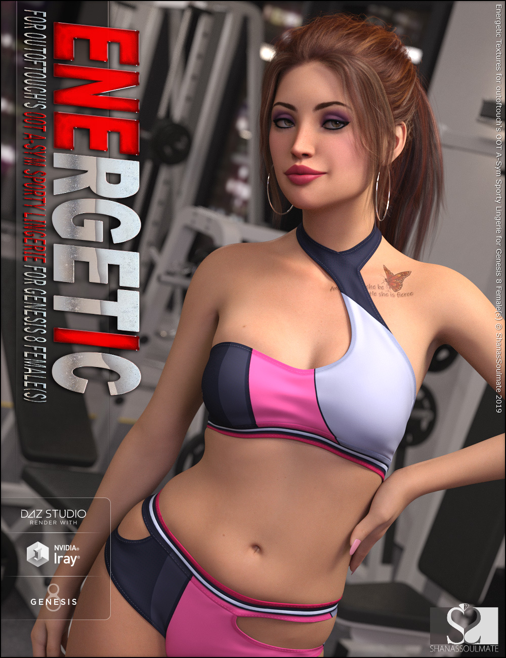 Energetic Textures for OOT A-Sym Sporty Lingerie by: ShanasSoulmate, 3D Models by Daz 3D