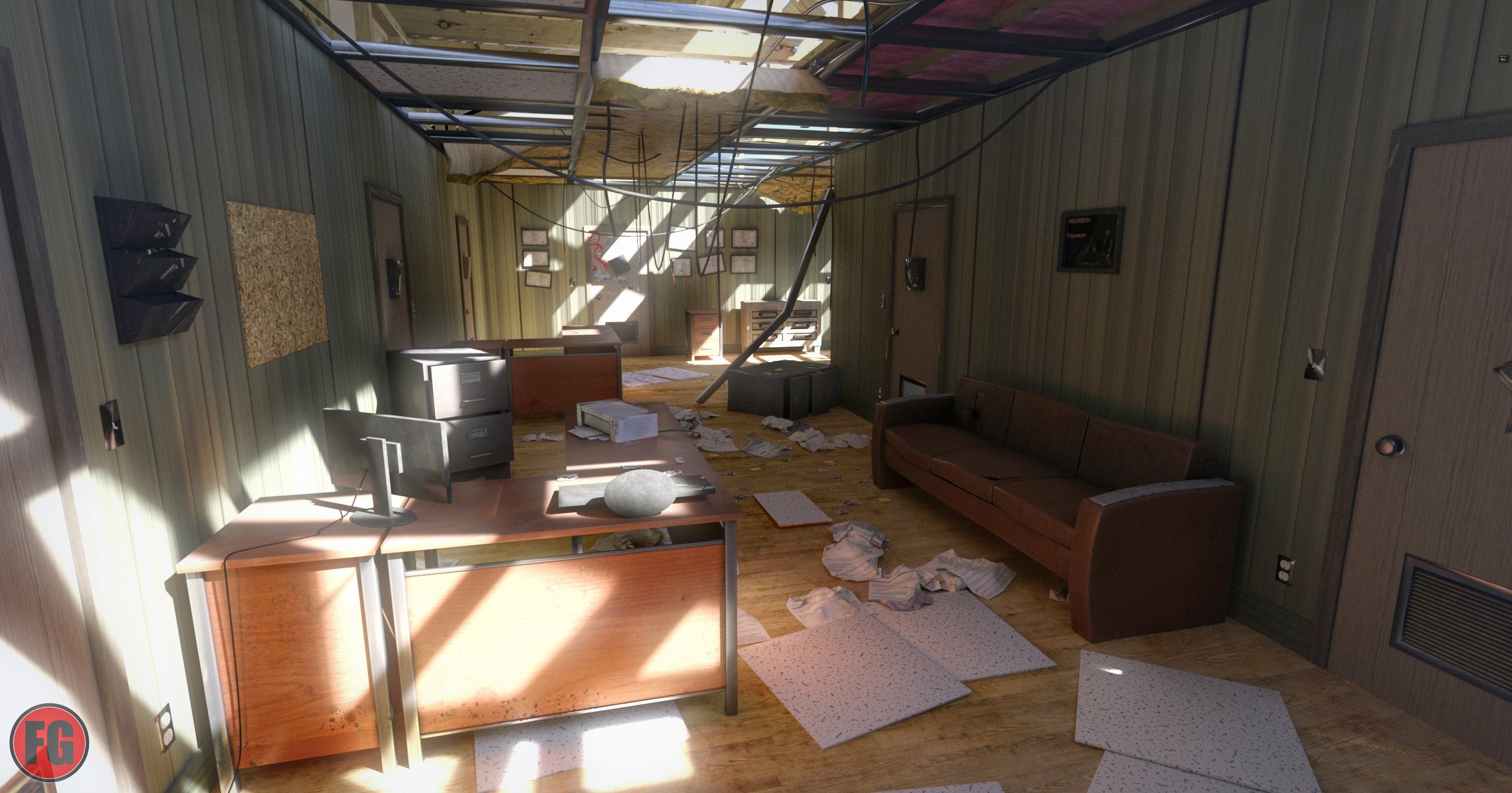 FG Destroyed Office | Daz 3D