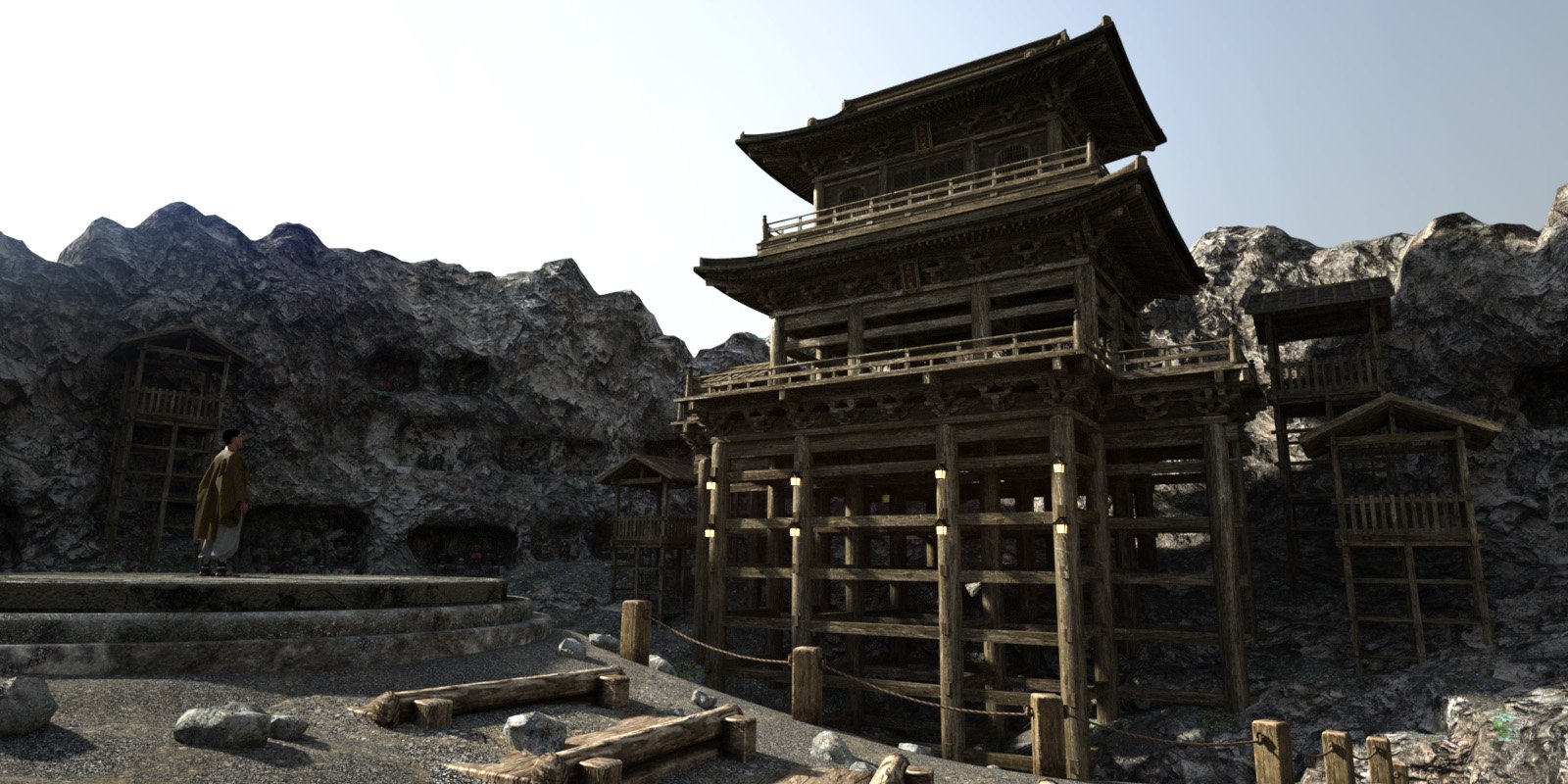 Kake-zukuri Temple Kake-zukuri Temple by: i74, 3D Models by Daz 3D