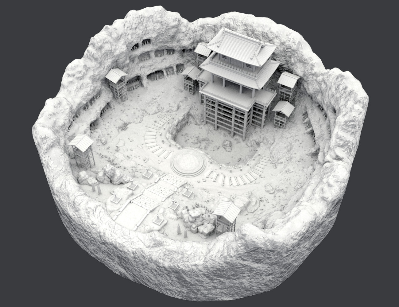 Kake-zukuri Temple by: i74, 3D Models by Daz 3D