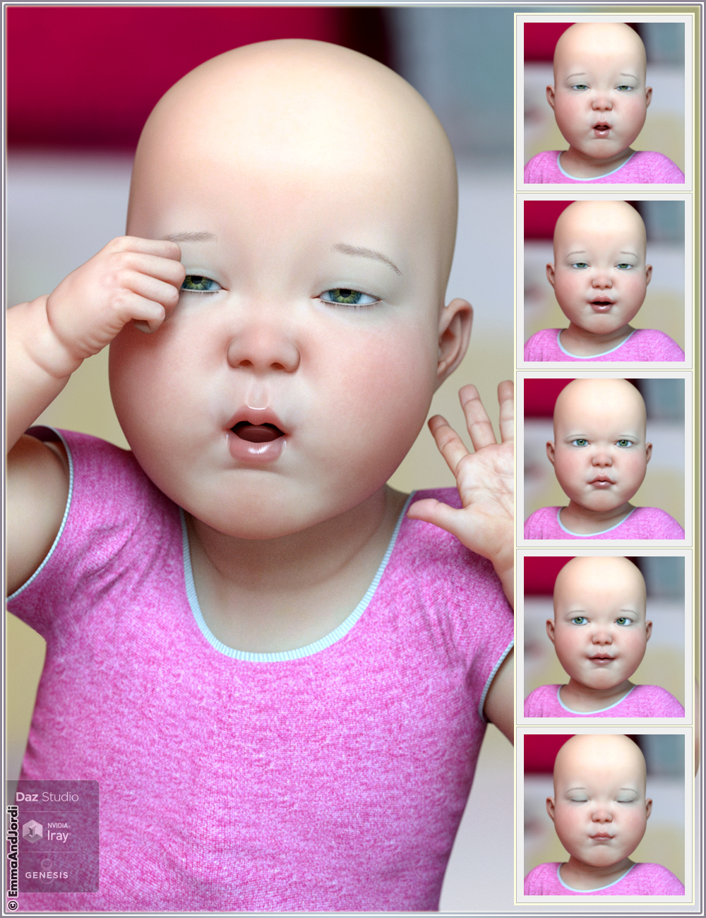 Mixable Expressions for Caryn and Tobyn 8 by: , 3D Models by Daz 3D