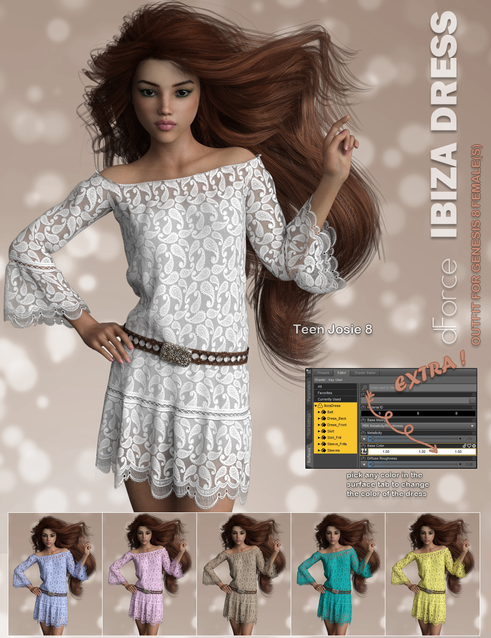 dForce P3D Ibiza Dress for Genesis 8 Female(s) dForce P3D Ibiza Dress for Genesis 8 Female(s) by: P3Design, 3D Models by Daz 3D