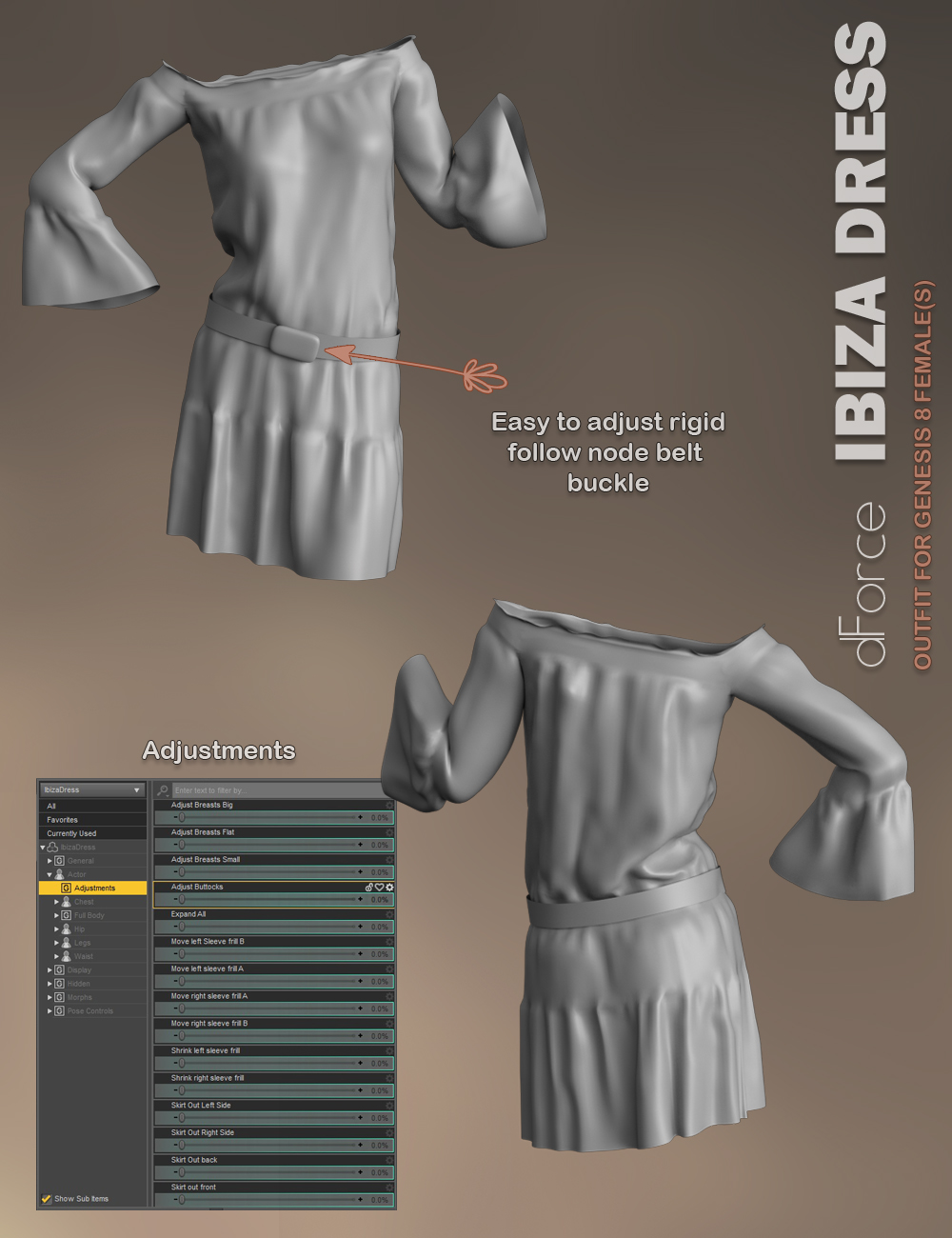 dForce P3D Ibiza Dress for Genesis 8 Female(s) dForce P3D Ibiza Dress for Genesis 8 Female(s) by: P3Design, 3D Models by Daz 3D