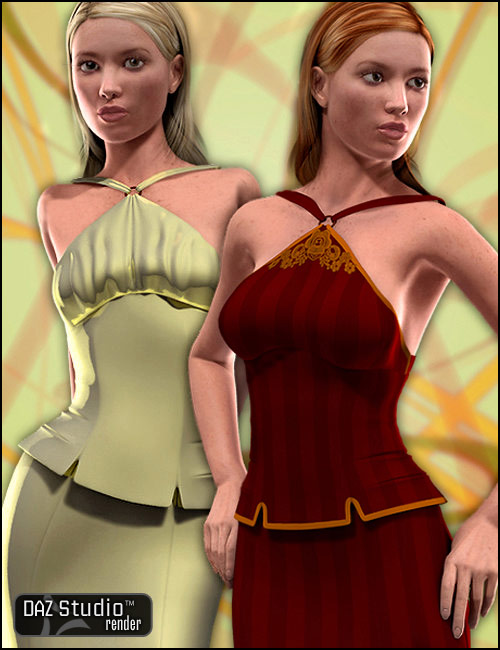 Uptown Halter Dress by: Barbara Brundon, 3D Models by Daz 3D