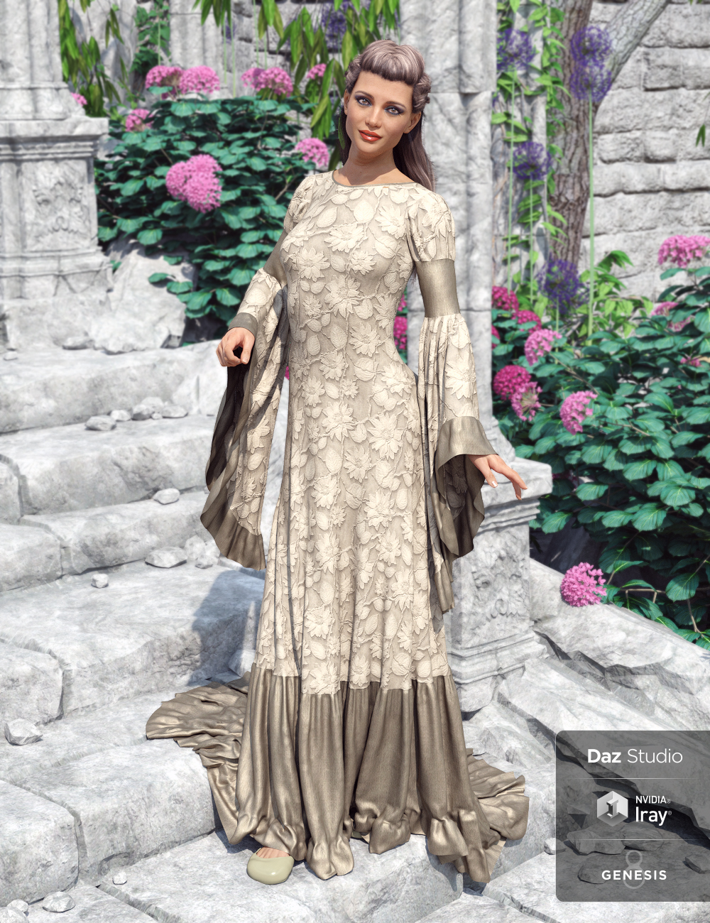 Rochelle Gown: Captivating by: Moonscape GraphicsSade, 3D Models by Daz 3D