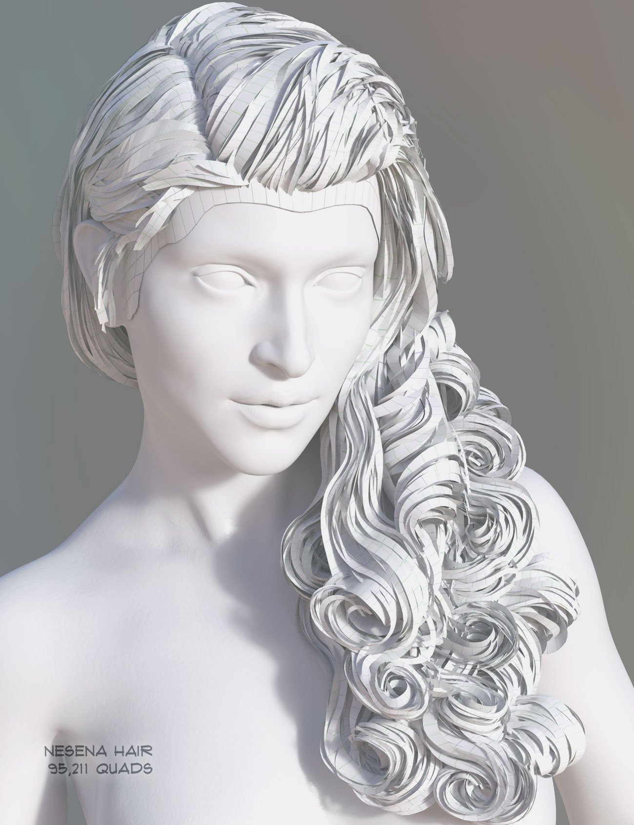 Nesena Hair for Genesis 3 & 8 Female(s) by: AprilYSH, 3D Models by Daz 3D