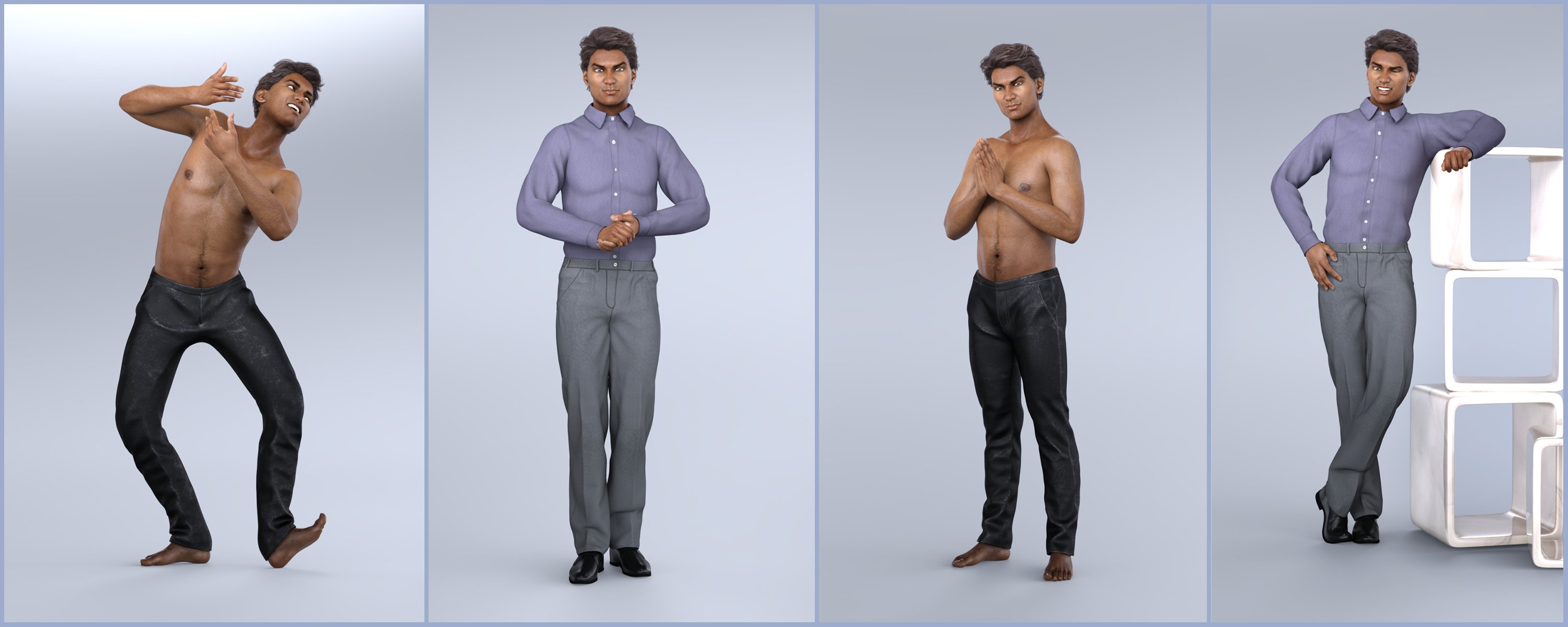 Z Modern and Traditional Poses and Expressions for Genesis 8 Male and Sanjay 8 Z Modern and Traditional Poses and Expressions for Genesis 8 Male and Sanjay 8 by: Zeddicuss, 3D Models by Daz 3D