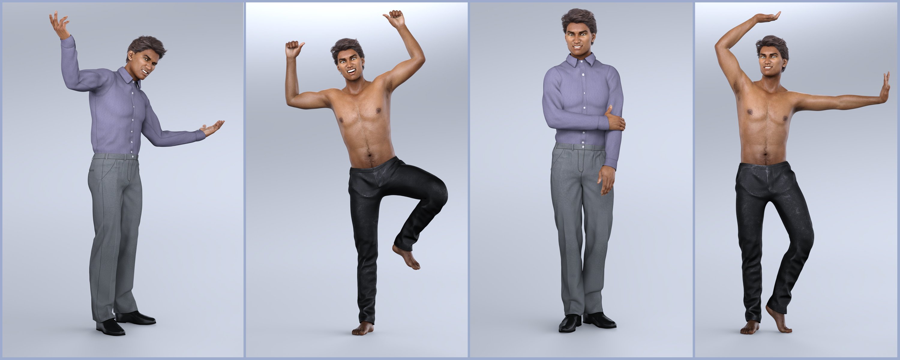 Z Modern and Traditional Poses and Expressions for Genesis 8 Male and Sanjay 8 Z Modern and Traditional Poses and Expressions for Genesis 8 Male and Sanjay 8 by: Zeddicuss, 3D Models by Daz 3D
