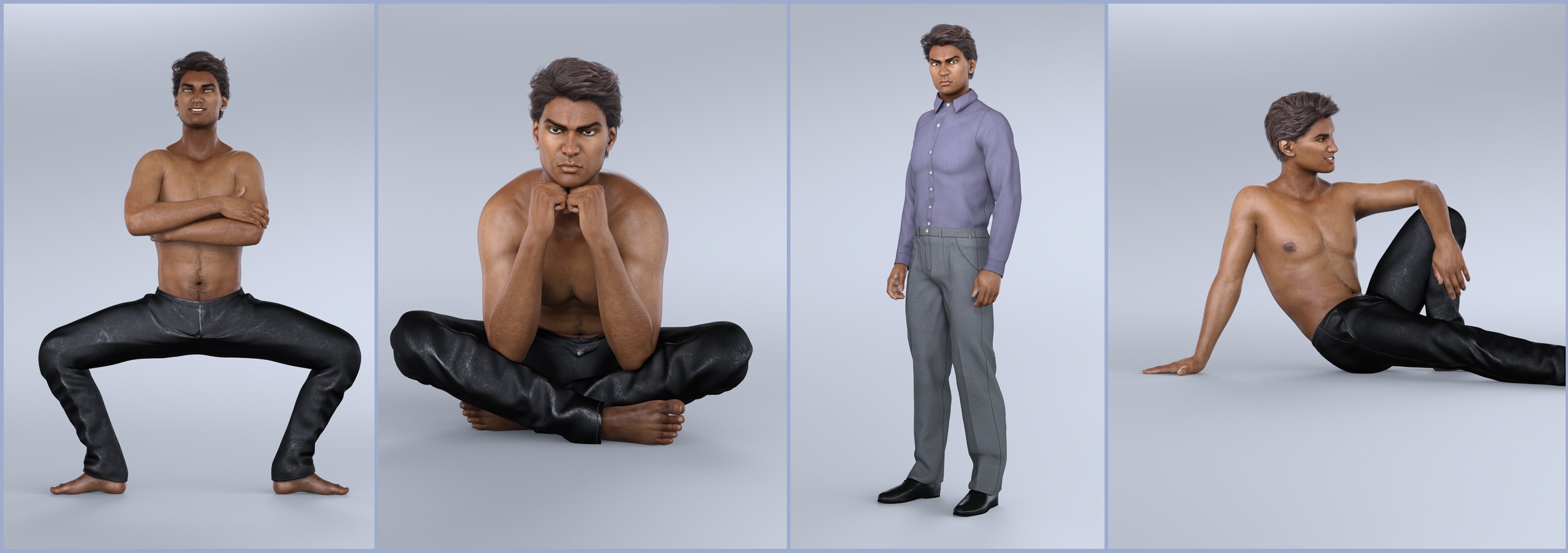 Z Modern and Traditional Poses and Expressions for Genesis 8 Male and Sanjay 8 by: Zeddicuss, 3D Models by Daz 3D