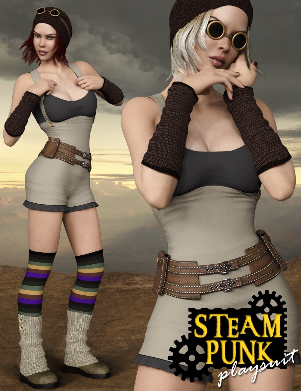 Steampunk Playsuit Outfit Set for Genesis 8 Female(s) Steampunk Playsuit Outfit Set for Genesis 8 Female(s) by: Mytilus, 3D Models by Daz 3D