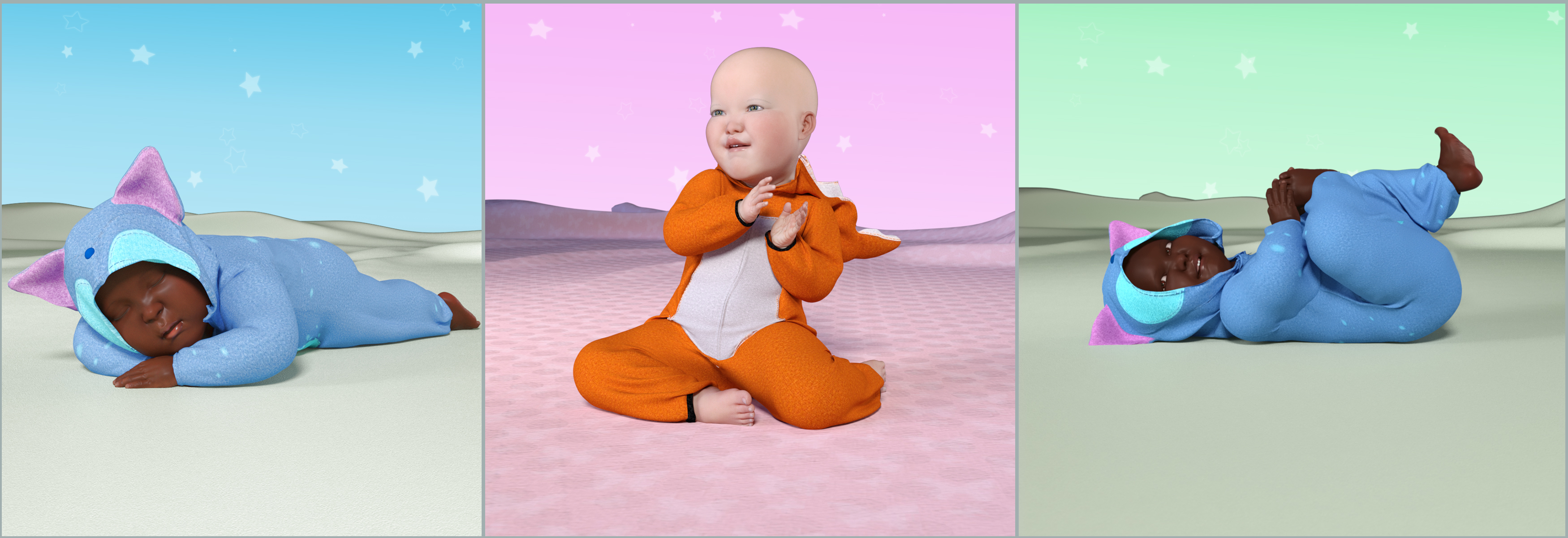Z Bundles of Joy Poses and Expressions for Caryn and Tobyn by: Zeddicuss, 3D Models by Daz 3D