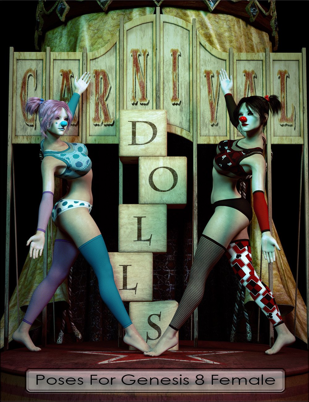 Carnival Dolls Poses for Genesis 8 Female by: Darkworld Designsvyktohria, 3D Models by Daz 3D