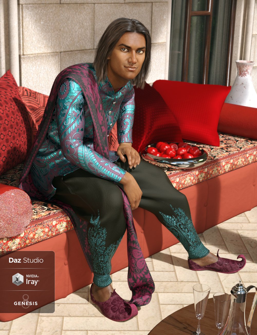 Traditional Eastern Outfit Textures by: Moonscape GraphicsSade, 3D Models by Daz 3D