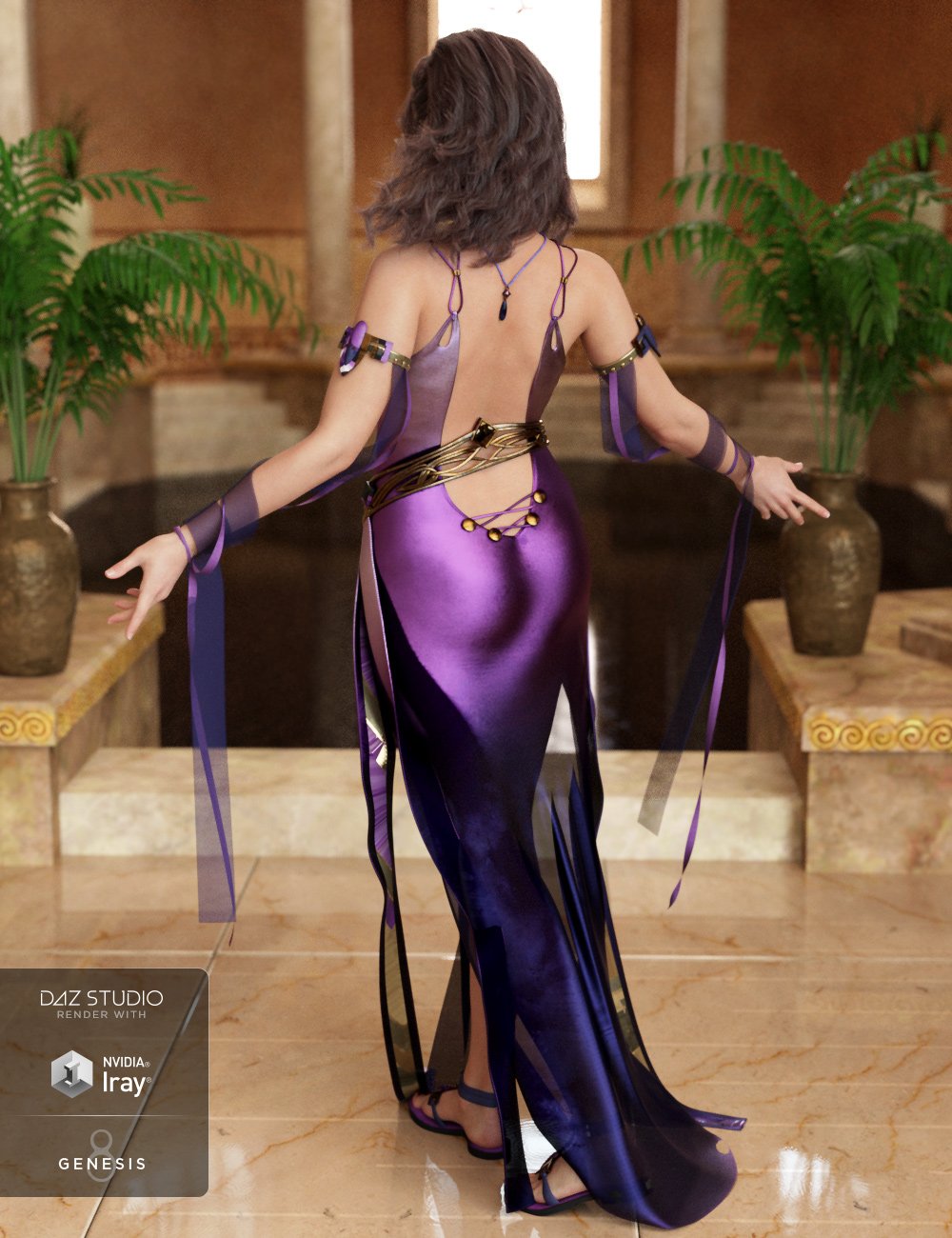dForce Harmonia Outfit for Genesis 8 Female(s) by: MadaMoonscape GraphicsSade, 3D Models by Daz 3D