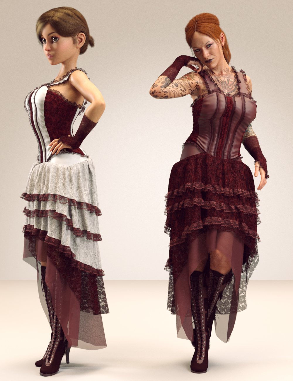 Dforce Victorian Goth Outfit For Genesis 8 Female(s) 