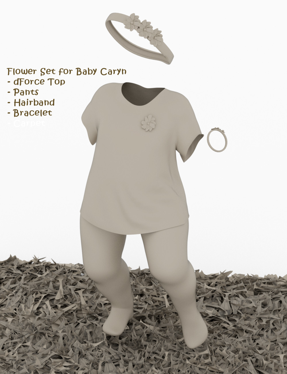 dForce Flower Set Outfit for Caryn 8 by: Karth, 3D Models by Daz 3D