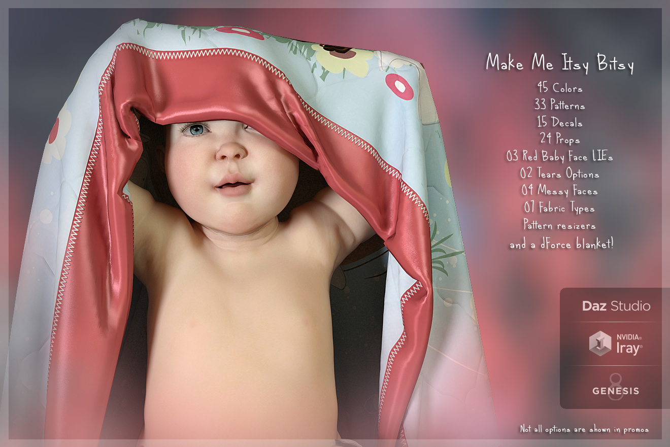 Make Me Itsy Bitsy Baby Props and Shaders by: SR3, 3D Models by Daz 3D