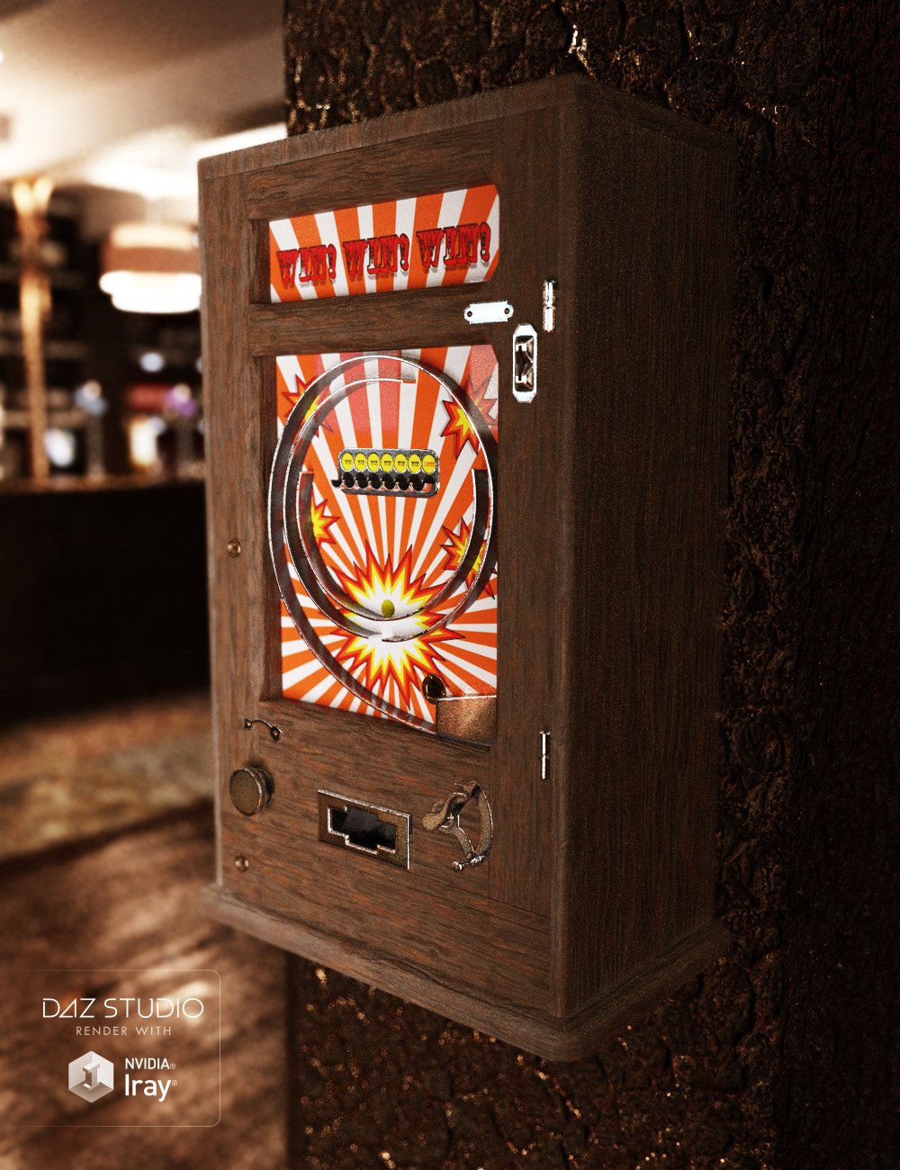 Vintage Slot Machine Vintage Slot Machine by: David BrinnenForbiddenWhispers, 3D Models by Daz 3D