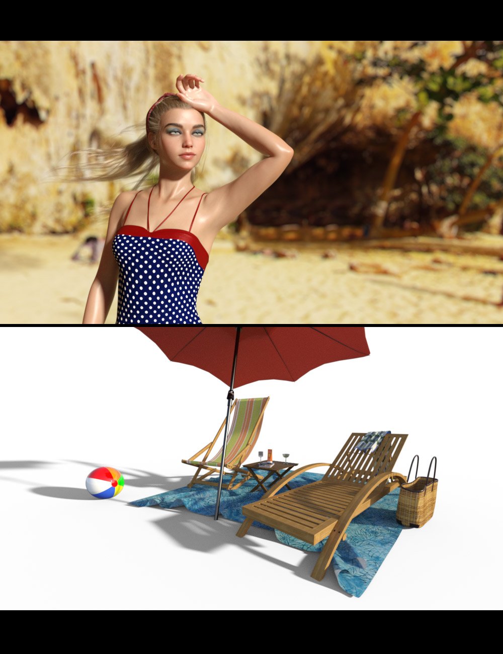 Beach Fun by: DreamlightImagineX, 3D Models by Daz 3D
