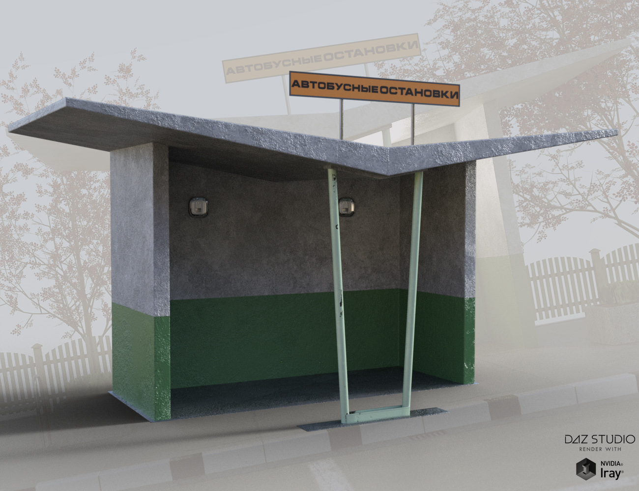 Soviet Bus Stop by: David BrinnenForbiddenWhispers, 3D Models by Daz 3D