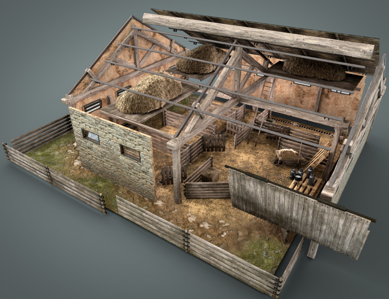 French Cowshed French Cowshed by: Deepsea, 3D Models by Daz 3D