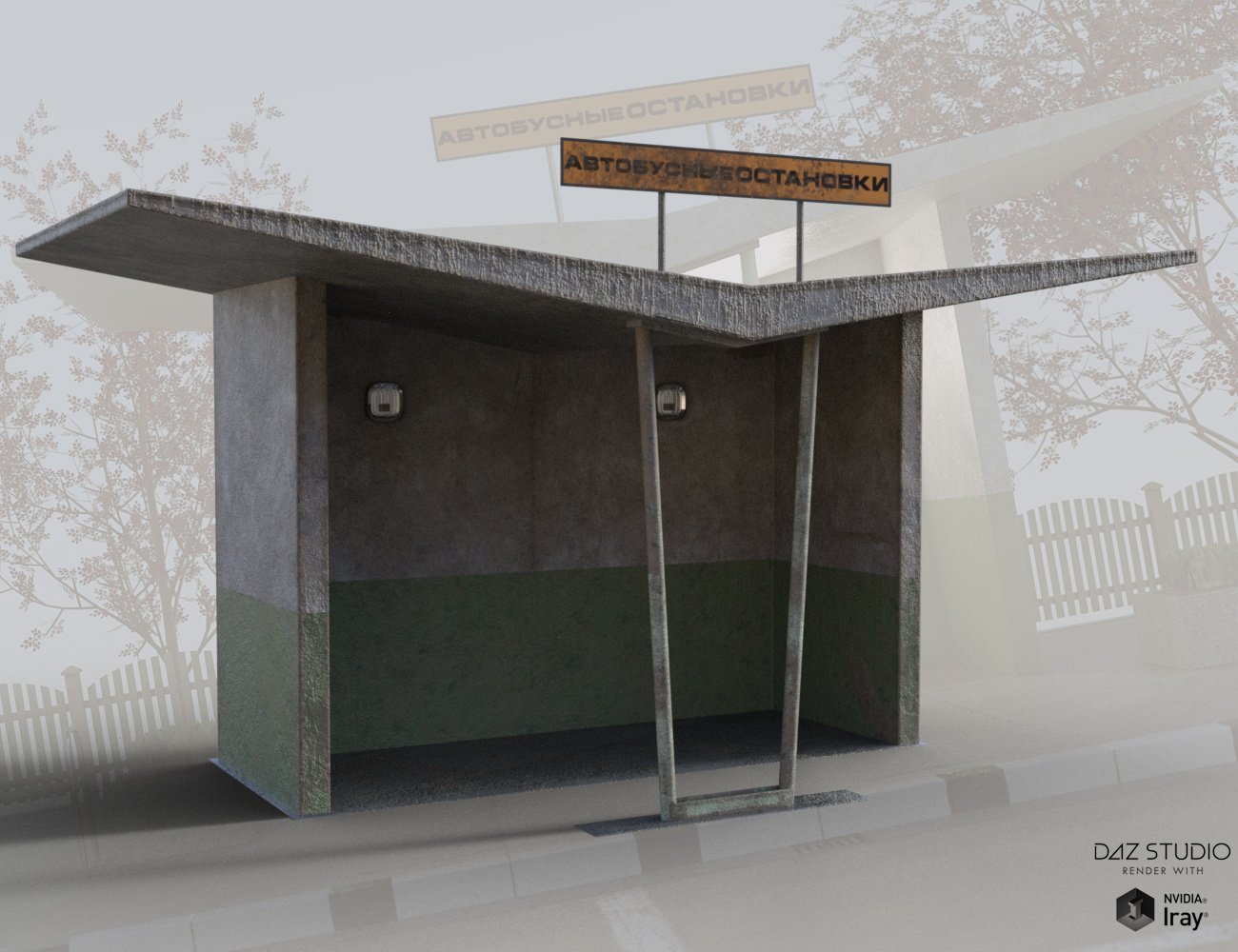 Soviet Bus Stop Forlorn by: David BrinnenForbiddenWhispers, 3D Models by Daz 3D