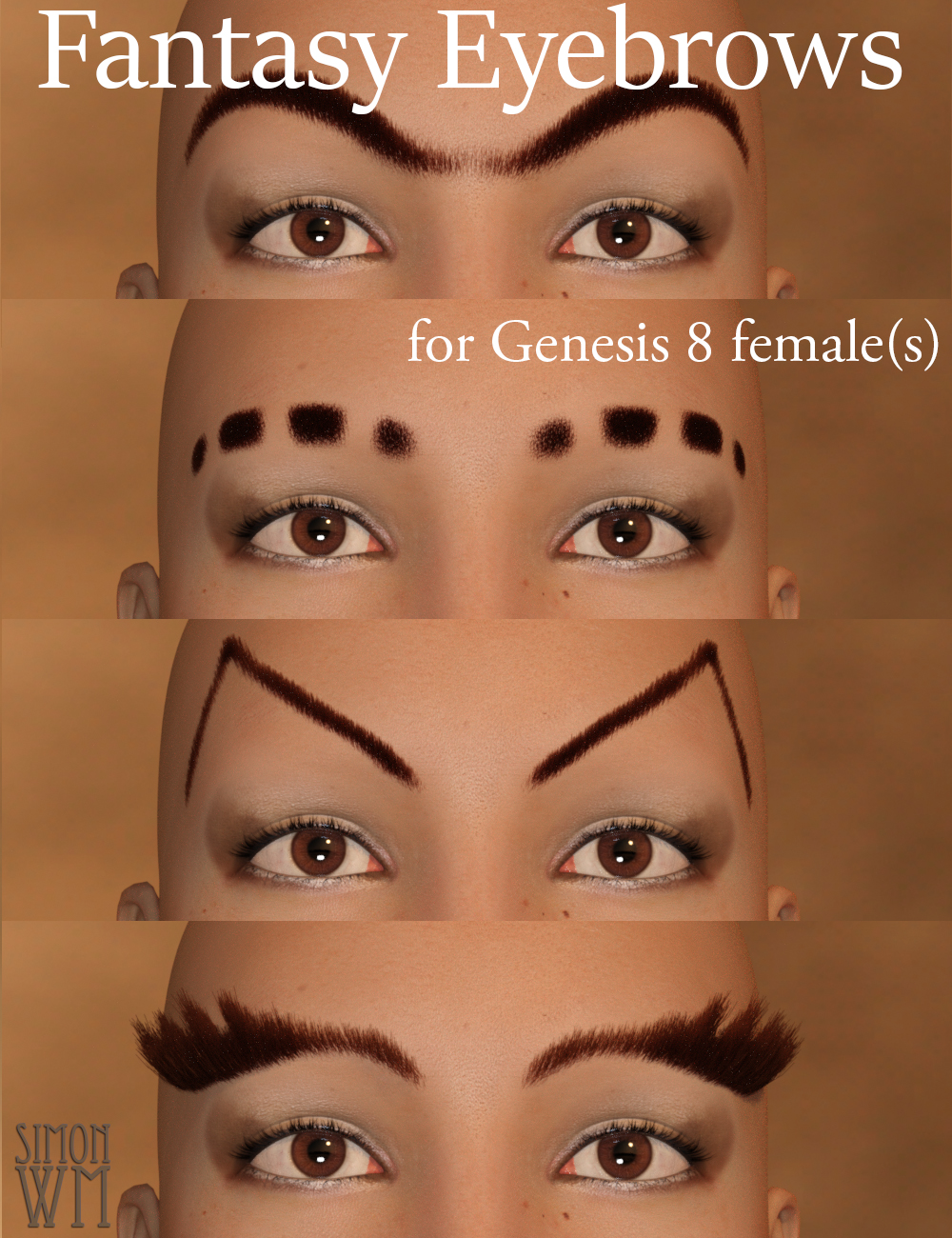 Fantasy Eyebrows for Genesis 8 Female(s) by: SimonWM, 3D Models by Daz 3D