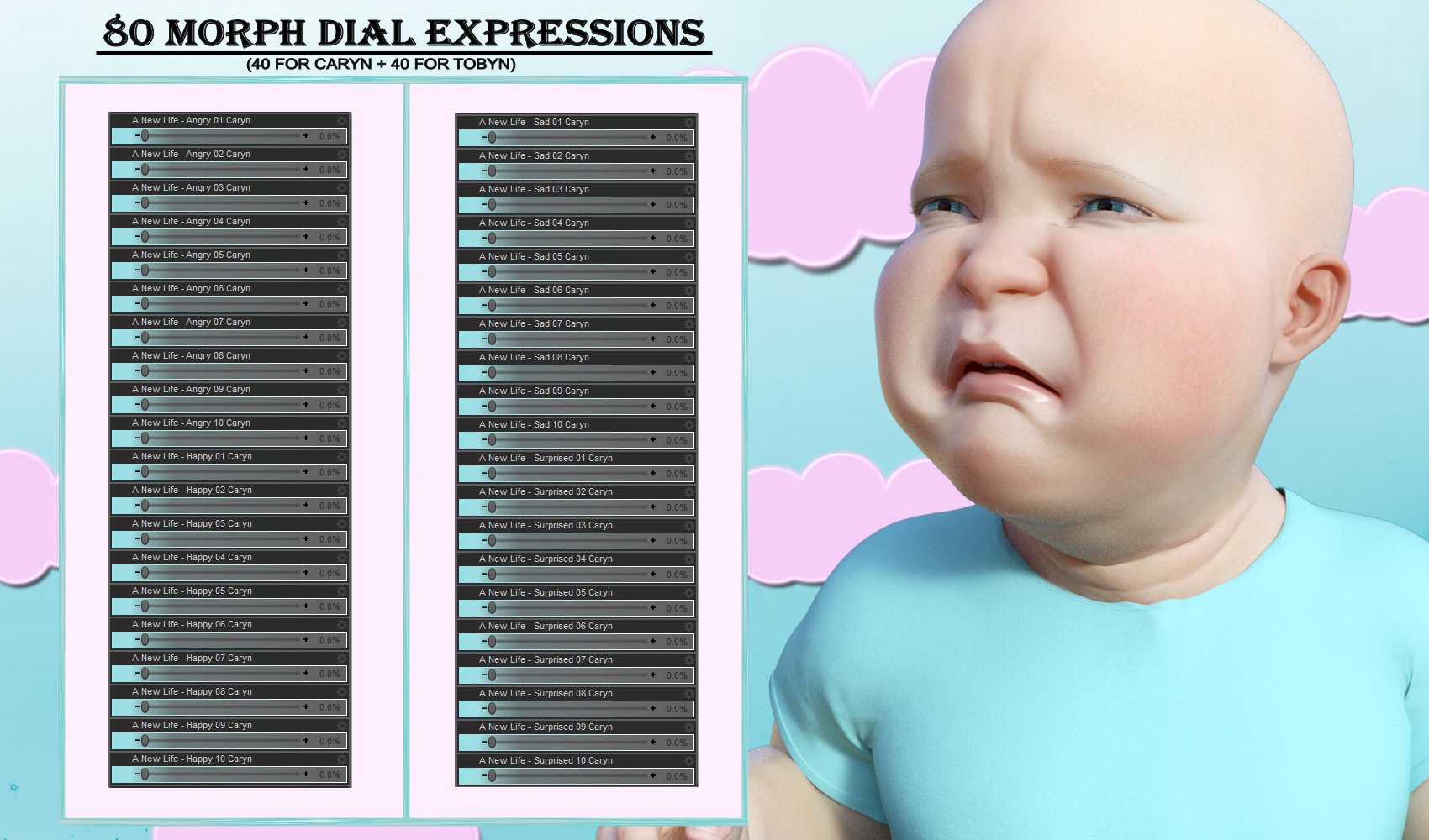 A New Life - Expressions for Caryn and Tobyn A New Life - Expressions for Caryn and Tobyn by: JWolf, 3D Models by Daz 3D