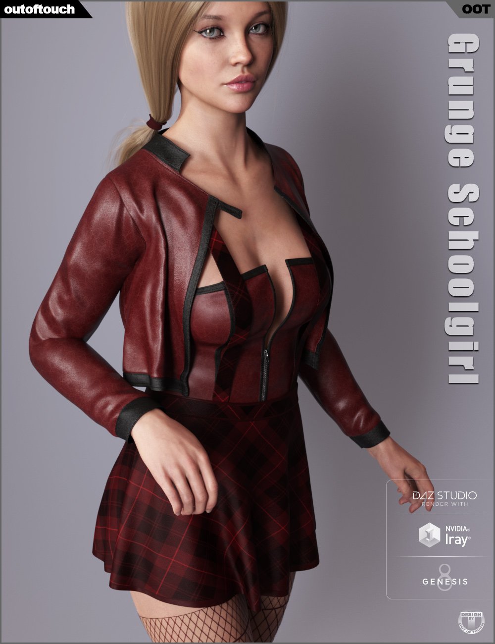 Grunge Schoolgirl Outfit for Genesis 8 Female(s) by: outoftouch, 3D Models by Daz 3D