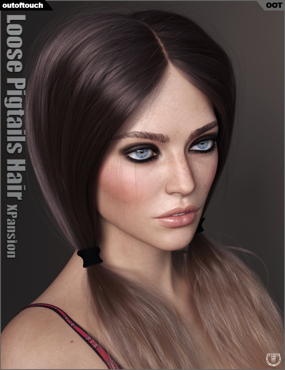 OOT Hairblending 2.0 Texture XPansion for Loose Pigtails Hair | Daz 3D