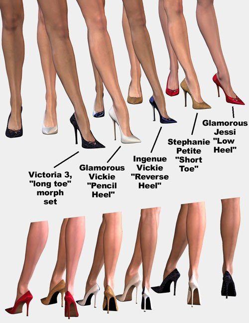 Stilettos Set - 'The Pumps' Stilettos Set - 'The Pumps' by: Jim Burton, 3D Models by Daz 3D