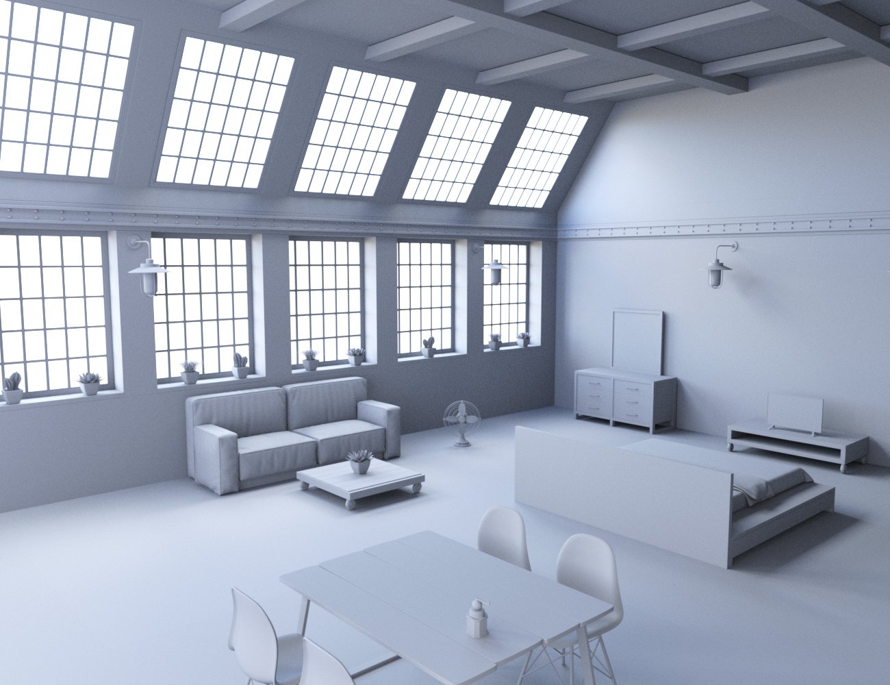 Industrial Loft Industrial Loft by: Charlie, 3D Models by Daz 3D